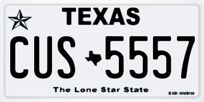 TX license plate CUS5557