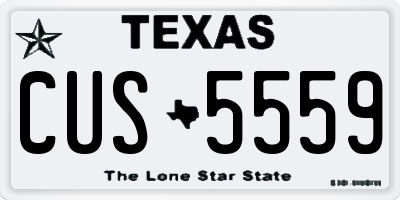 TX license plate CUS5559