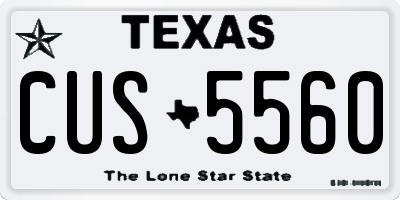 TX license plate CUS5560