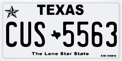 TX license plate CUS5563