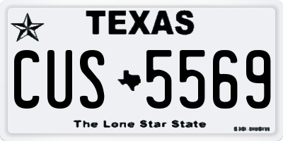TX license plate CUS5569