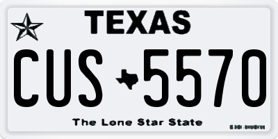 TX license plate CUS5570