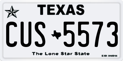 TX license plate CUS5573