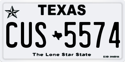 TX license plate CUS5574