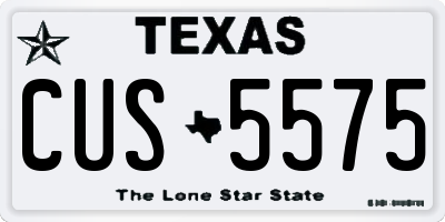 TX license plate CUS5575