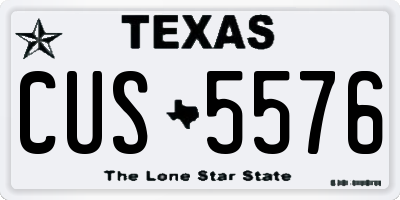 TX license plate CUS5576