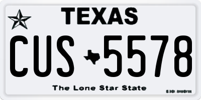 TX license plate CUS5578