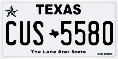 TX license plate CUS5580