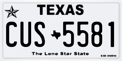 TX license plate CUS5581
