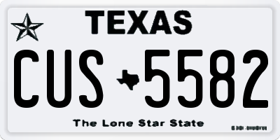 TX license plate CUS5582