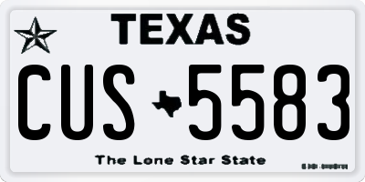 TX license plate CUS5583