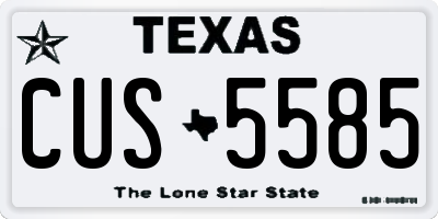 TX license plate CUS5585