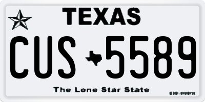 TX license plate CUS5589
