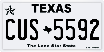 TX license plate CUS5592