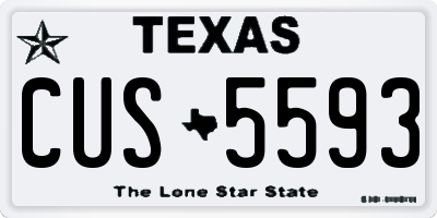 TX license plate CUS5593