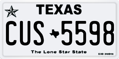 TX license plate CUS5598