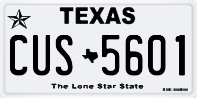 TX license plate CUS5601