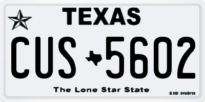 TX license plate CUS5602