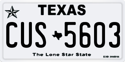 TX license plate CUS5603