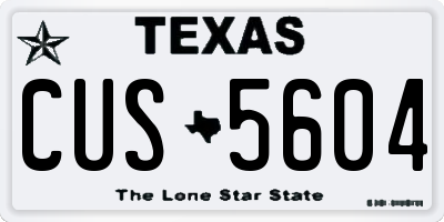 TX license plate CUS5604