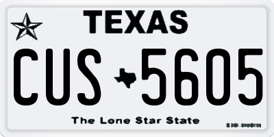 TX license plate CUS5605