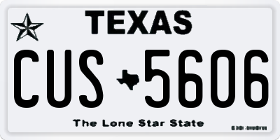 TX license plate CUS5606