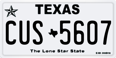 TX license plate CUS5607