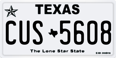 TX license plate CUS5608