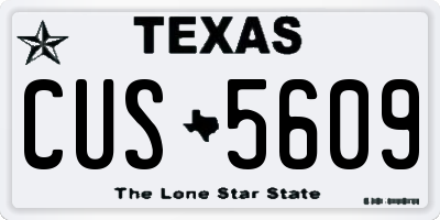 TX license plate CUS5609