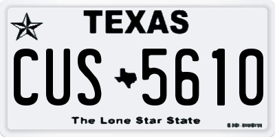 TX license plate CUS5610