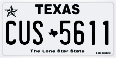 TX license plate CUS5611