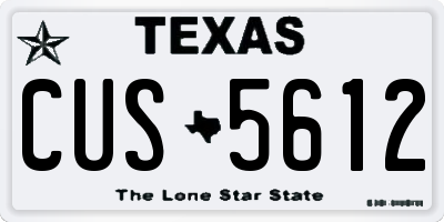 TX license plate CUS5612