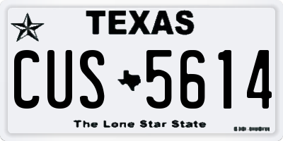 TX license plate CUS5614