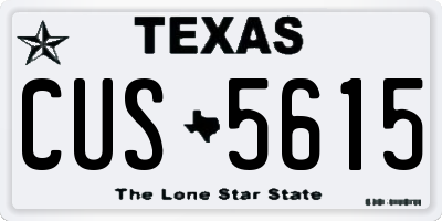 TX license plate CUS5615