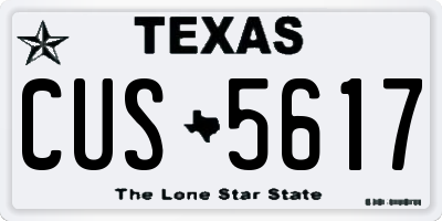 TX license plate CUS5617
