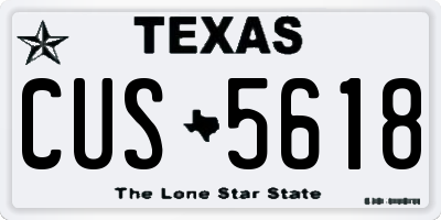 TX license plate CUS5618