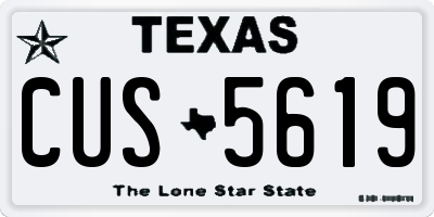 TX license plate CUS5619