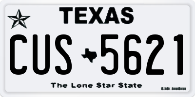 TX license plate CUS5621