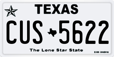 TX license plate CUS5622