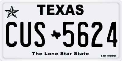 TX license plate CUS5624
