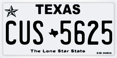 TX license plate CUS5625