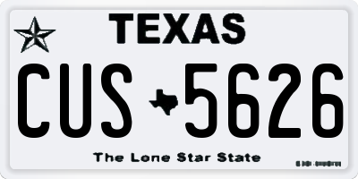 TX license plate CUS5626