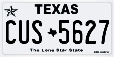 TX license plate CUS5627