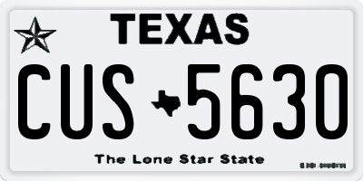 TX license plate CUS5630