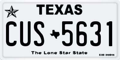 TX license plate CUS5631