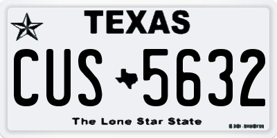 TX license plate CUS5632