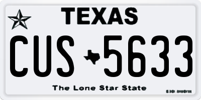 TX license plate CUS5633