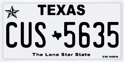 TX license plate CUS5635