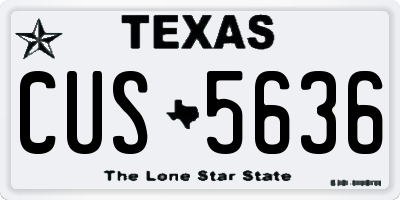 TX license plate CUS5636