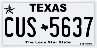 TX license plate CUS5637